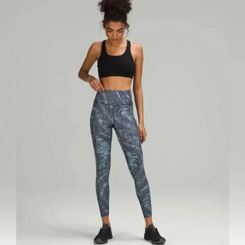 Lululemon sz 2 Fast and Free Tight 25" *Non-Reflective Nulux blue EUC - Picture 6 of 14